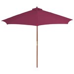 vidaXL Parasol avec mât en bois 300 cm Rouge bordeaux