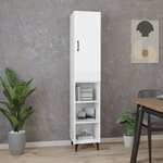 Vidaxl buffet haut blanc brillant 34 5x34x180 cm bois d'ingénierie