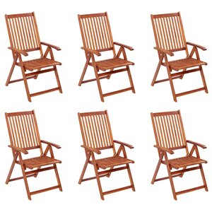 vidaXL Chaises pliables de jardin lot de 6 Bois d'acacia solide