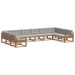 vidaXL Ensemble de canapés d'extérieur 10 pc Gris Naturel et Clair