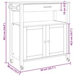 vidaXL Chariot de cuisine Uni Noir 84 x 40 x 88 5 cm