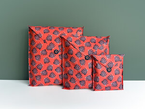 Trio pochettes cadeaux réutilisables Orange Nancy