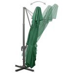 vidaXL Parasol déporté avec double toit vert 400x300 cm