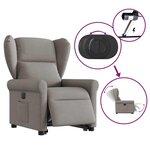 vidaXL Fauteuil inclinable électrique taupe tissu