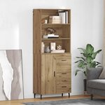 vidaXL Haut Armoire avec tiroir Chêne artisanal 69 5 x 34 x 180 cm