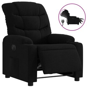 vidaXL Fauteuil inclinable électrique Noir Tissu