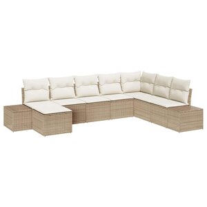 vidaXL Ensemble de canapé de jardin 8 Pièces Beige 319 x 209 x 85 cm