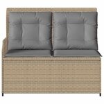vidaXL Banc de jardin avec coussin Beige Poly rotin