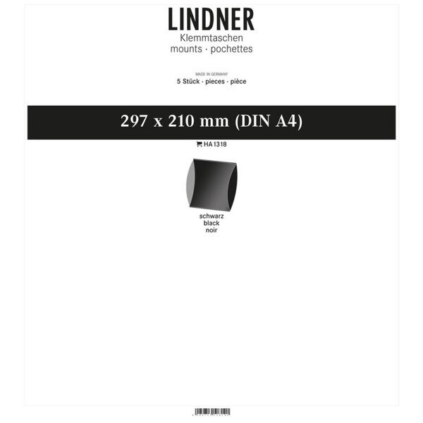 Bandes double soudure 297 x 210 mm pour grands blocs A4. Fond - Noir