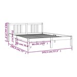 vidaXL Cadre de lit sans matelas gris bois massif 140x190 cm