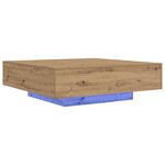 vidaXL Table basse avec lumières LED Chêne artisanal 100x100x31 cm