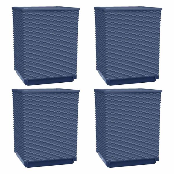 vidaXL Jardinières 4 Pièces bleu gris 30x30x37 cm polypropylène
