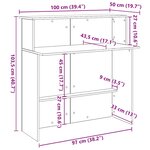 vidaXL Bureau de réception Chêne Sonoma 100x50x103 5 cm Bois d'ingénierie