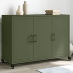 vidaXL Buffet vert olive 100 5x39x72 cm acier