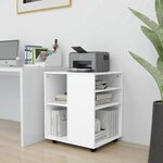 vidaXL Armoire à roulettes Blanc 60x53x72 cm Bois d’ingénierie