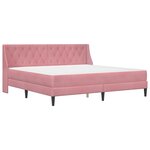 vidaXL Cadre de lit avec matelas Rose 200 x 200 cm Velours