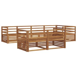 vidaXL Ensemble de canapés d'extérieur 7 Pièces Naturel