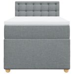 vidaXL Sommier à lattes de lit avec matelas Gris clair 100x200cm Tissu