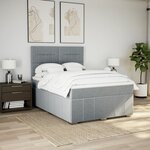 vidaXL Sommier à lattes de lit avec matelas Gris clair 140x200cm Tissu