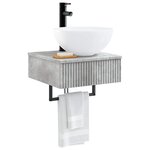 vidaXL Basin de lavage mural Gris béton 40 x 41 x 40 5 cm