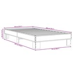 vidaXL Cadre de lit chêne fumé 90x200 cm bois d'ingénierie et métal