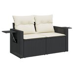 vidaXL Salon de jardin 9 Pièces avec coussins noir résine tressée