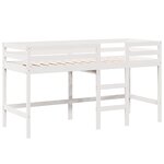 vidaXL Lit superposé et échelle et toit blanc 90x200cm bois pin massif