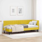 vidaXL Cadre de lit d'angle avec tête de lit Jaune 80 x 200 cm Velours