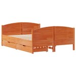 vidaXL Cadre de lit sans matelas cire marron 140x190cm bois pin massif