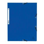 Chemise À Élastiques 3 Rabats Carte Lustrée 355g/m2 - Bleu - X 50 - Exacompta