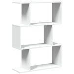 vidaXL Bibliothèque séparateur de pièce à 3 niveaux Blanc 70 x 24 x 97 cm Bois d'ingénierie