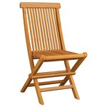 vidaXL Chaises de jardin et coussins à carreaux gris 8 Pièces Teck massif