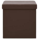 vidaXL Tabouret de rangement pliable Marron PVC