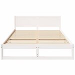 vidaXL Cadre de lit avec tête de lit Blanc 150 x 200 cm Pin massif