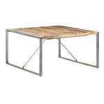 vidaXL Table à manger 140x140x75 cm Bois de manguier brut