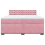vidaXL Sommier à lattes de lit avec matelas Rose 200x200 cm Velours
