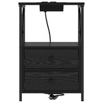vidaXL Table de nuit avec station de chargement 2 Pièces Chêne noir