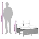 vidaXL Salon de jardin 4 Pièces avec coussins gris clair résine tressée