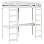 vidaXL Cadre de lit mezzanine Blanc 90 x 200 cm Pin massif