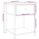 vidaXL Table de chevet chêne fumé 44x45x58 cm bois d'ingénierie