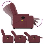 vidaXL Fauteuil inclinable de massage Rouge bordeaux Tissu