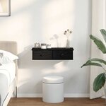 vidaXL Étagère murale avec tiroirs noir 60x28x15 cm bois d'ingénierie