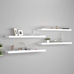 vidaXL Étagères murales flottantes 4 Pièces blanc 90x23 5x3 8 cm MDF