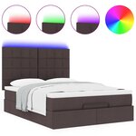 VidaXL Cadre de lit ottoman avec matelas marron foncé 140x200 cm tissu