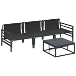 vidaXL Ensemble de canapé de jardin 4 Pièces Anthracite Acier
