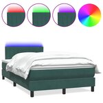 vidaXL Sommier à lattes de lit et matelas et LED vert foncé 120x220cm velours