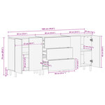vidaXL Buffets 3 Pièces noir bois d'ingénierie