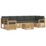 vidaXL Ensemble de canapés d'extérieur 8 Pièces Blanc et anthracite