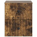 vidaXL Cabinet de chevet mural Chêne fumé 33 x 34 5 x 40 cm