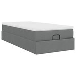 vidaXL Cadre de lit ottoman avec matelas gris foncé 80x200 cm tissu